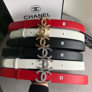 CHANEL 雙C鉆飾扣搭配頭層牛皮腰帶 3.0cm